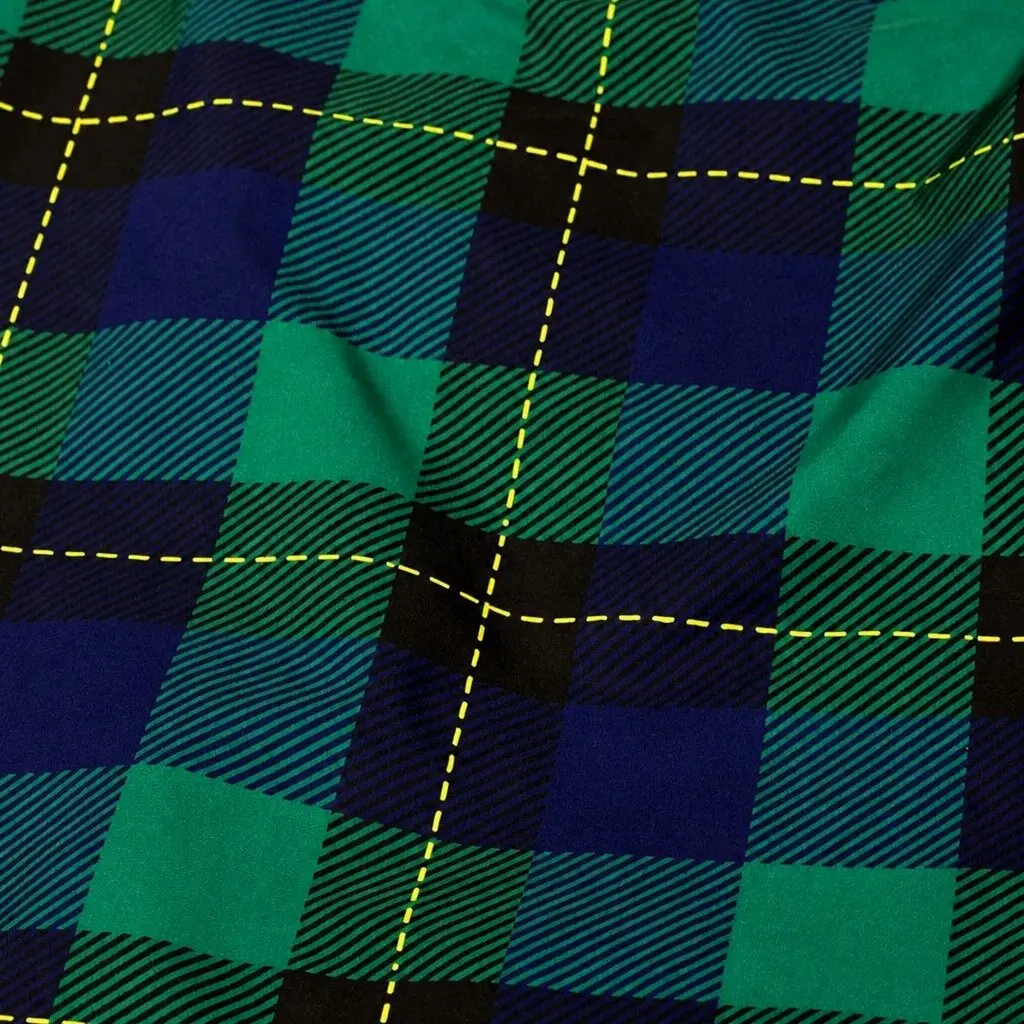 Reusable Shopping Bag Medium Tartan Pattern Foldable Grocery Tote