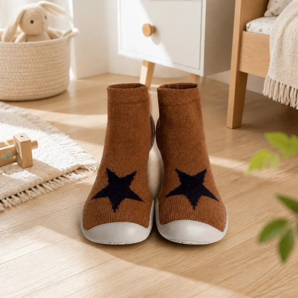 Kids Slipper Socks Soft Comfort Breathable Non-Slip Size 26-27 Machine Washable
