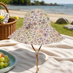 Girls Wide-Brimmed Sun Bonnet Hat Reversible UPF50+ Protection Kids Outdoor