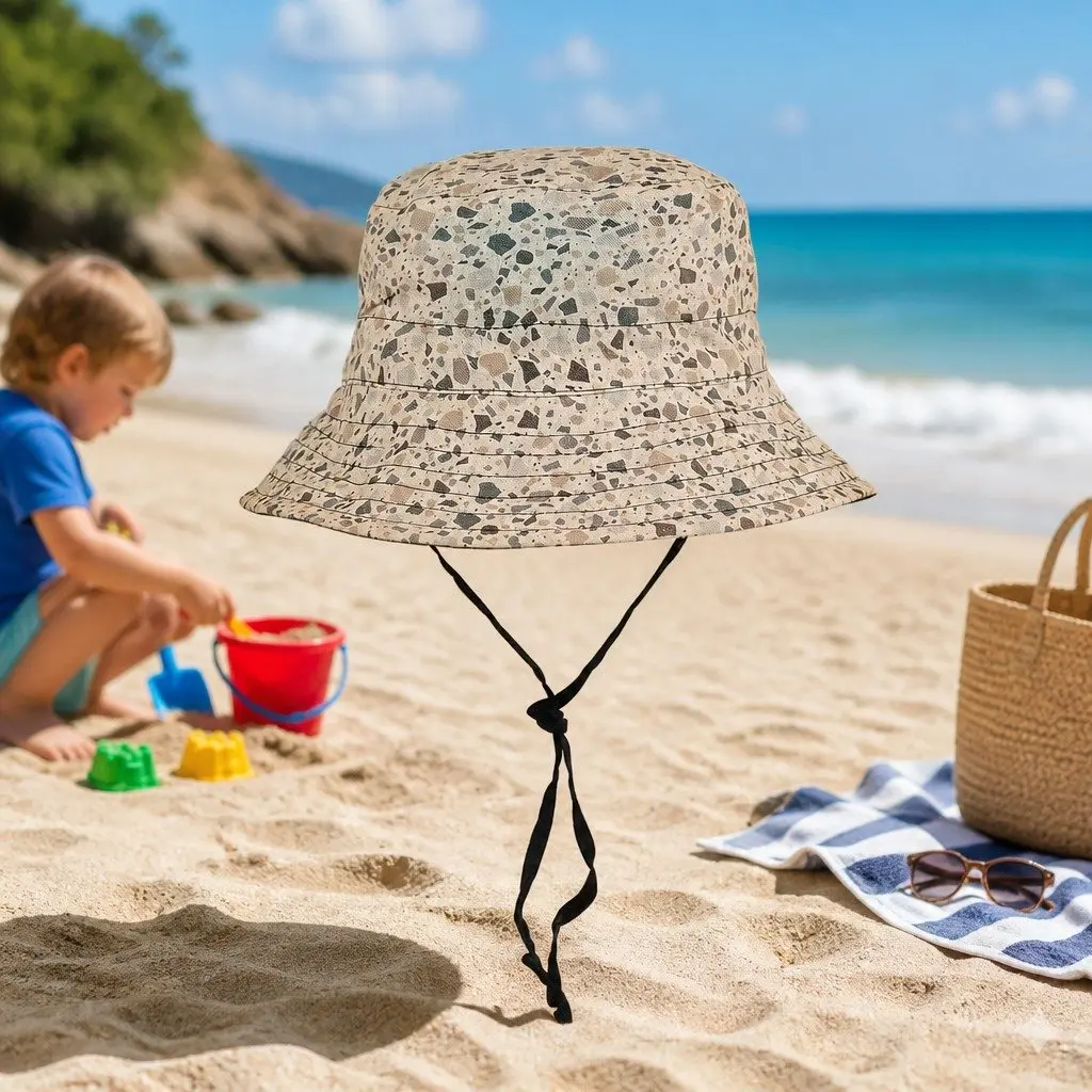 Kids Bucket Hat Reversible UPF50+ Sun Protection Wide Brim Adjustable Size S