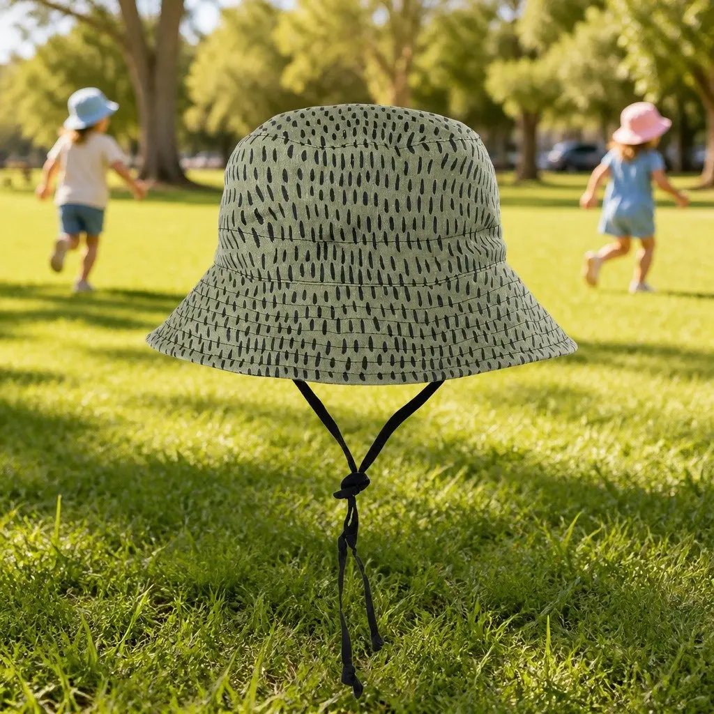 Kids Reversible Bucket Hat Lightweight Wide Brim UPF50+ Sun Protection Size S