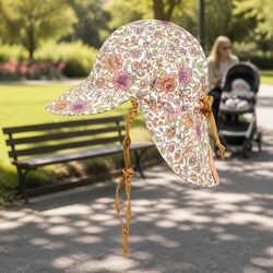 Baby Flap Hat Reversible UPF50+ Sun Protection Pram Carrier Newborn Toddler