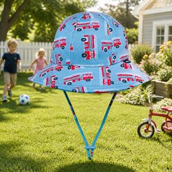 Your Toddler's Fire Truck Bucket Hat XS with Sun Protection