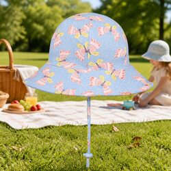 Butterfly Bucket Hat for Toddlers with Adjustable Features