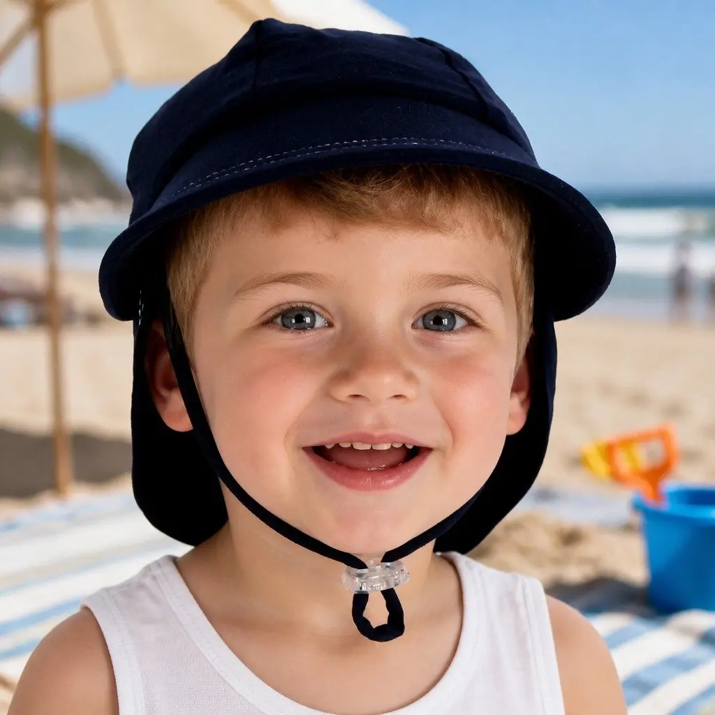 Legionnaire Baby Sun Hat UPF50+ Soft Cotton Jersey Large