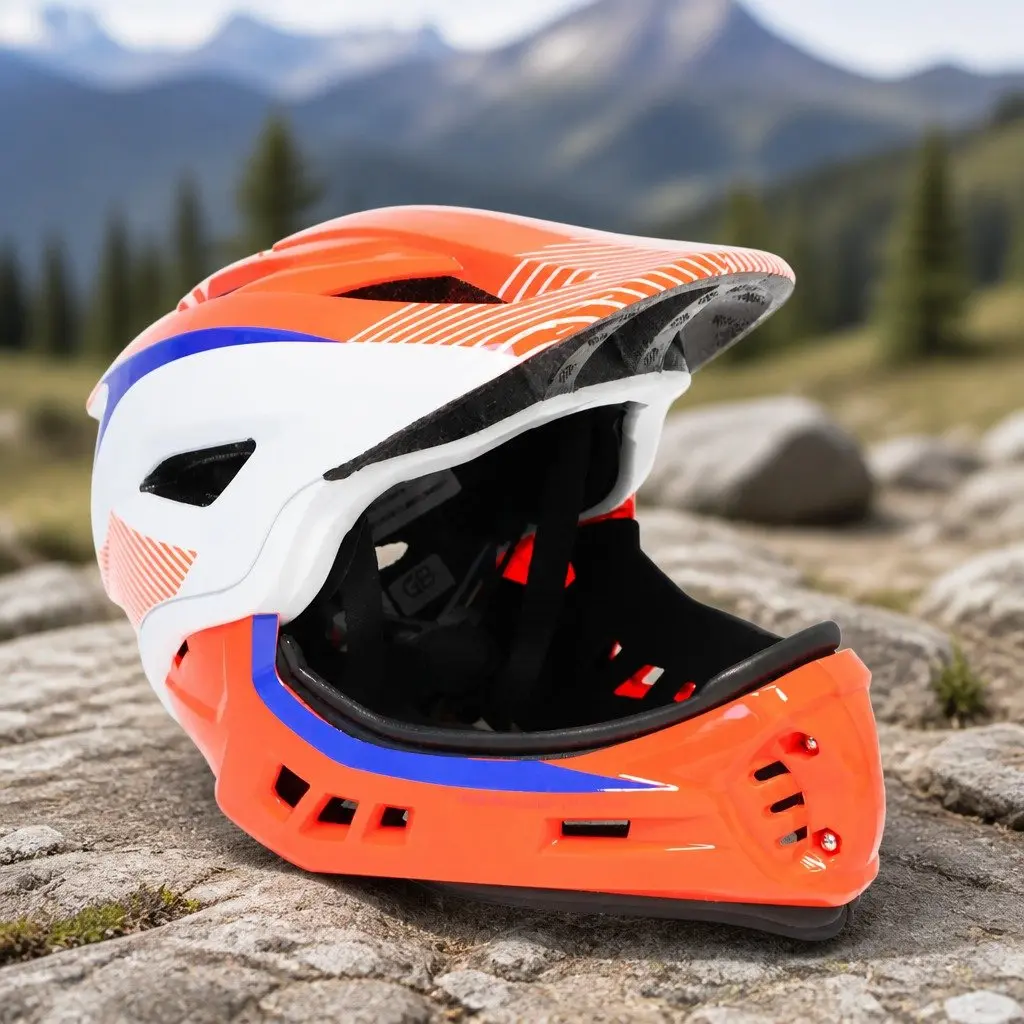 Kids Helmet Protection Ventilated Size S Red Orange Impact Resistant for Biking Skating Scooter