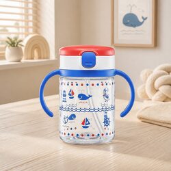 Straw Bottle Mug 200ml Kids Drinking Cup with Handle Removable Spout Training