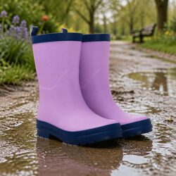 Fun and Functional Kids Rain Boots in Pink and Navy