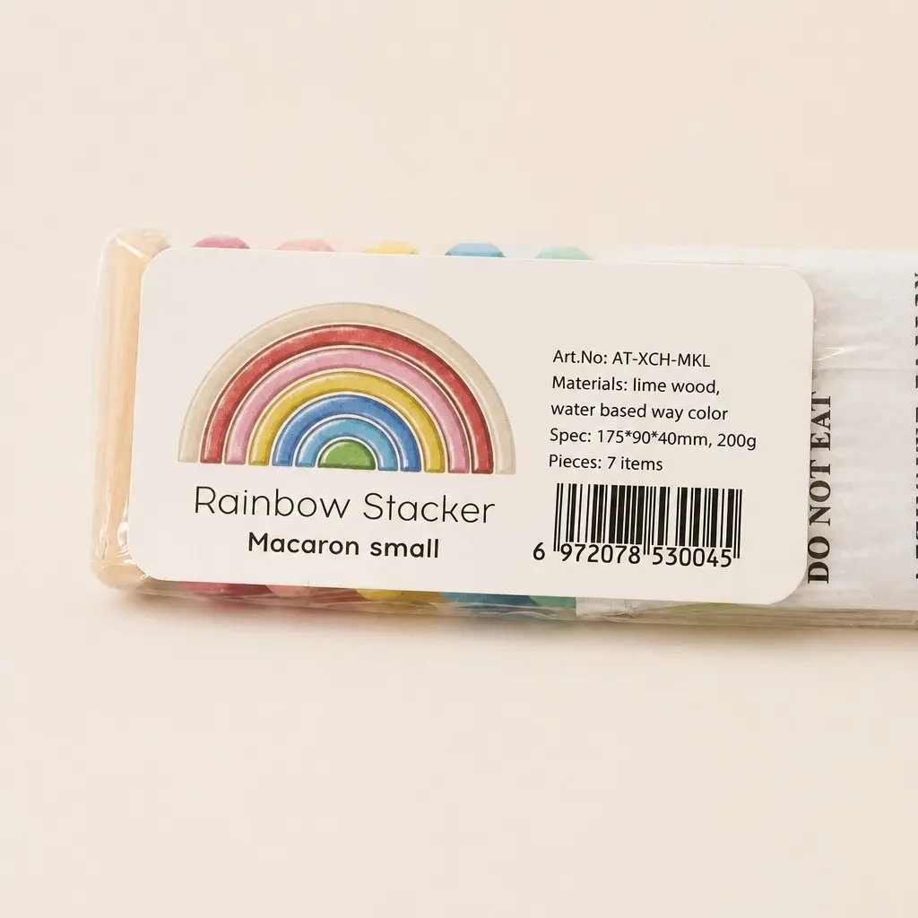 Small Wooden Rainbow Stacker Pastel Educational Toy
