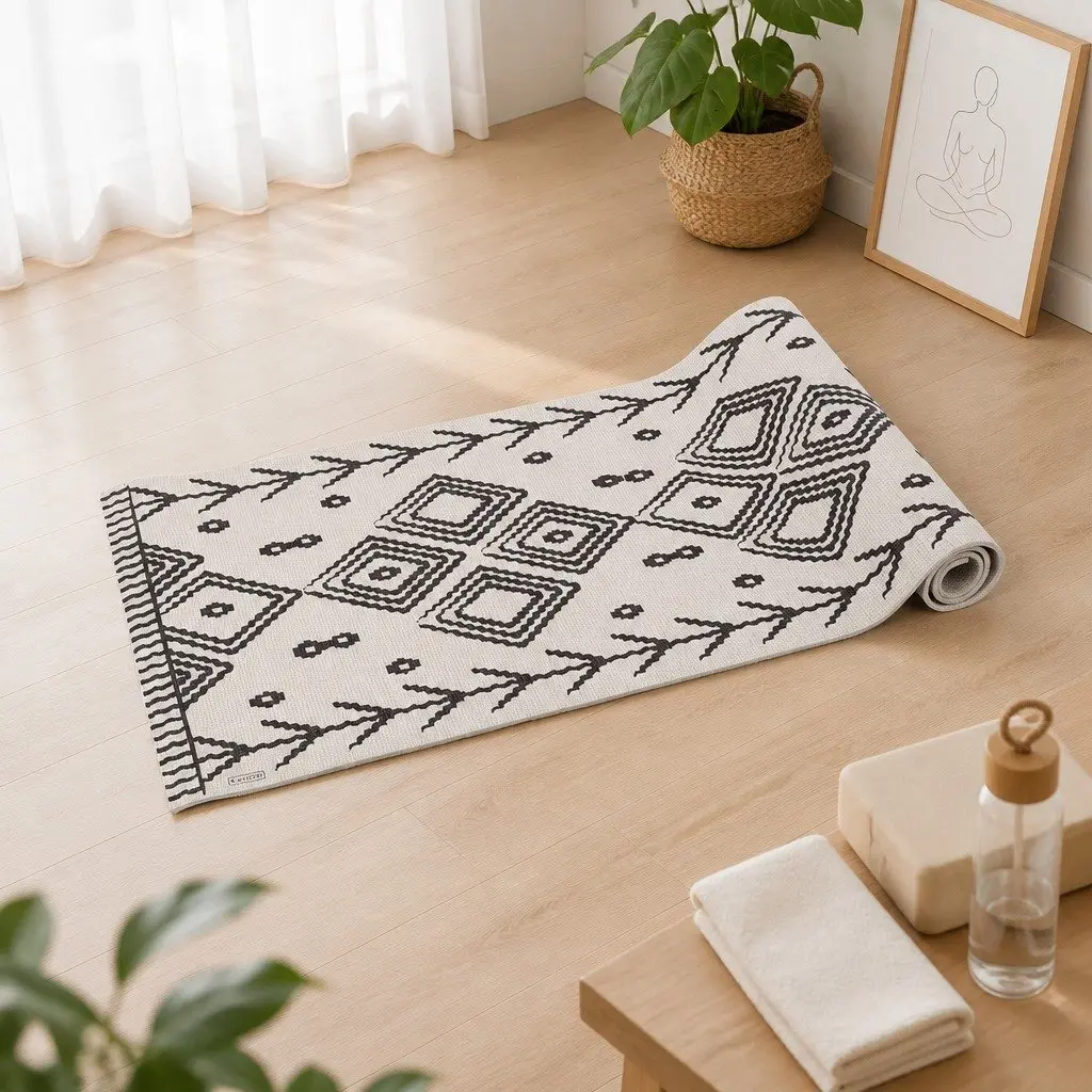 Yoga Mat Berber Pattern Thick Lightweight 60 x 173 cm