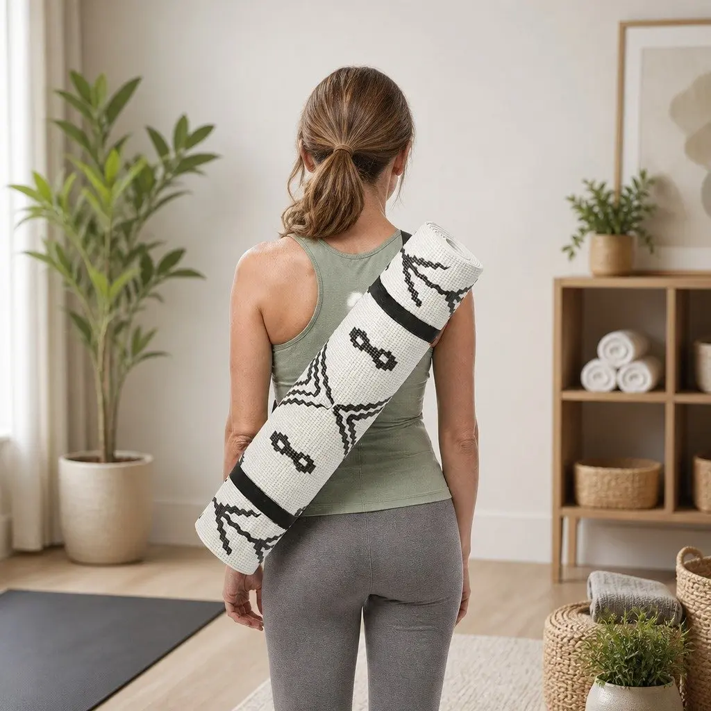 Yoga Mat Berber Pattern Thick Lightweight 60 x 173 cm