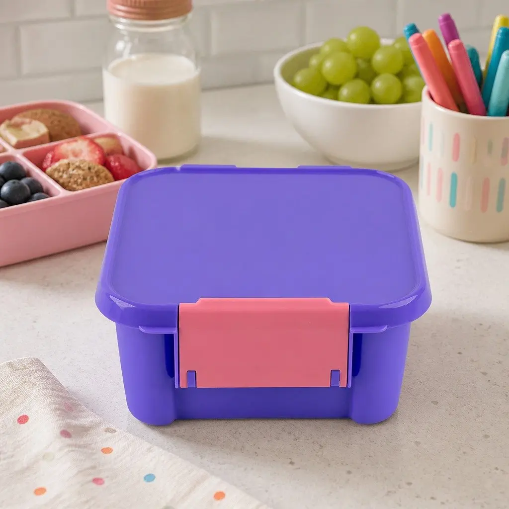 Kids Bento Two Compartment Lunch Box Leakproof Blueberry