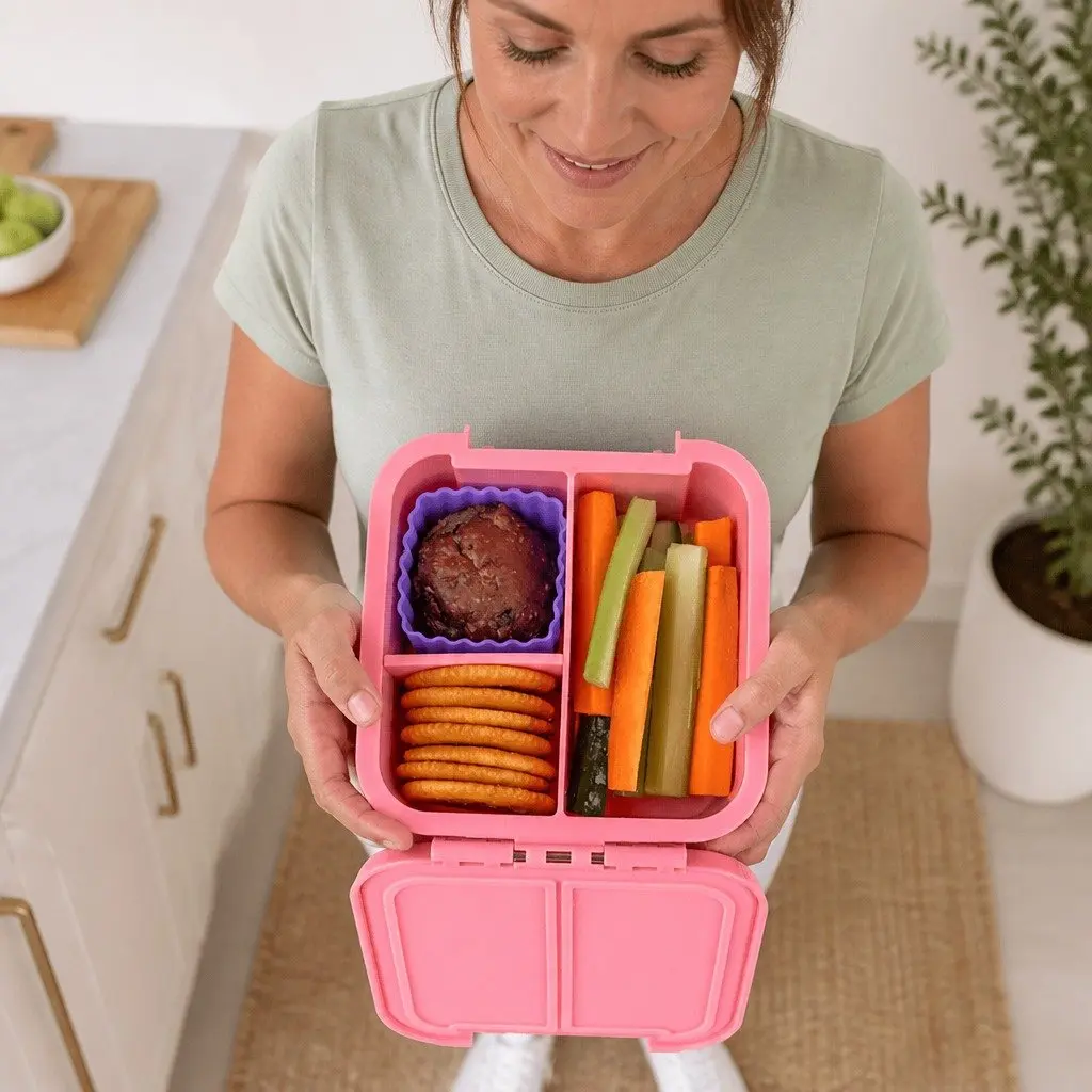 Kids Bento Two Compartment Lunch Box Leakproof Blueberry