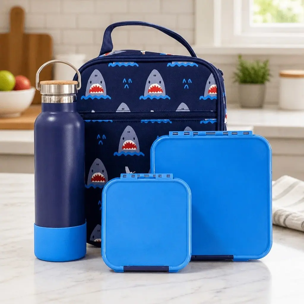 Kids Bento Two Compartment Lunch Box Leakproof Blueberry