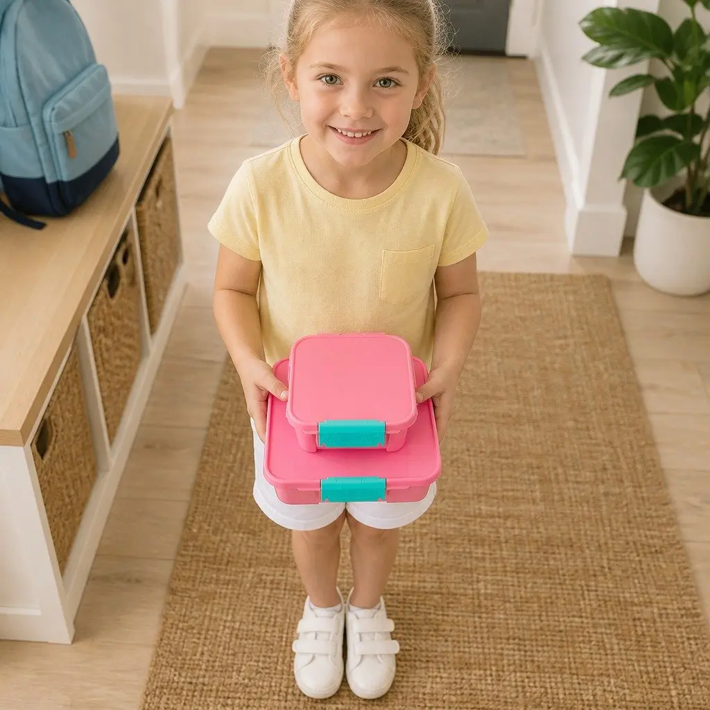 Kids Bento Two Compartment Lunch Box Leakproof Blueberry