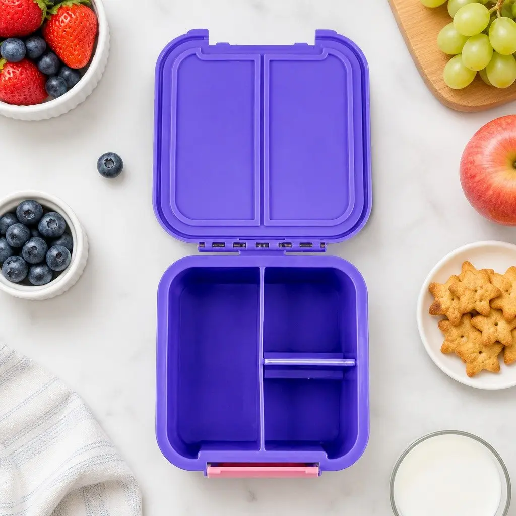 Kids Bento Two Compartment Lunch Box Leakproof Blueberry