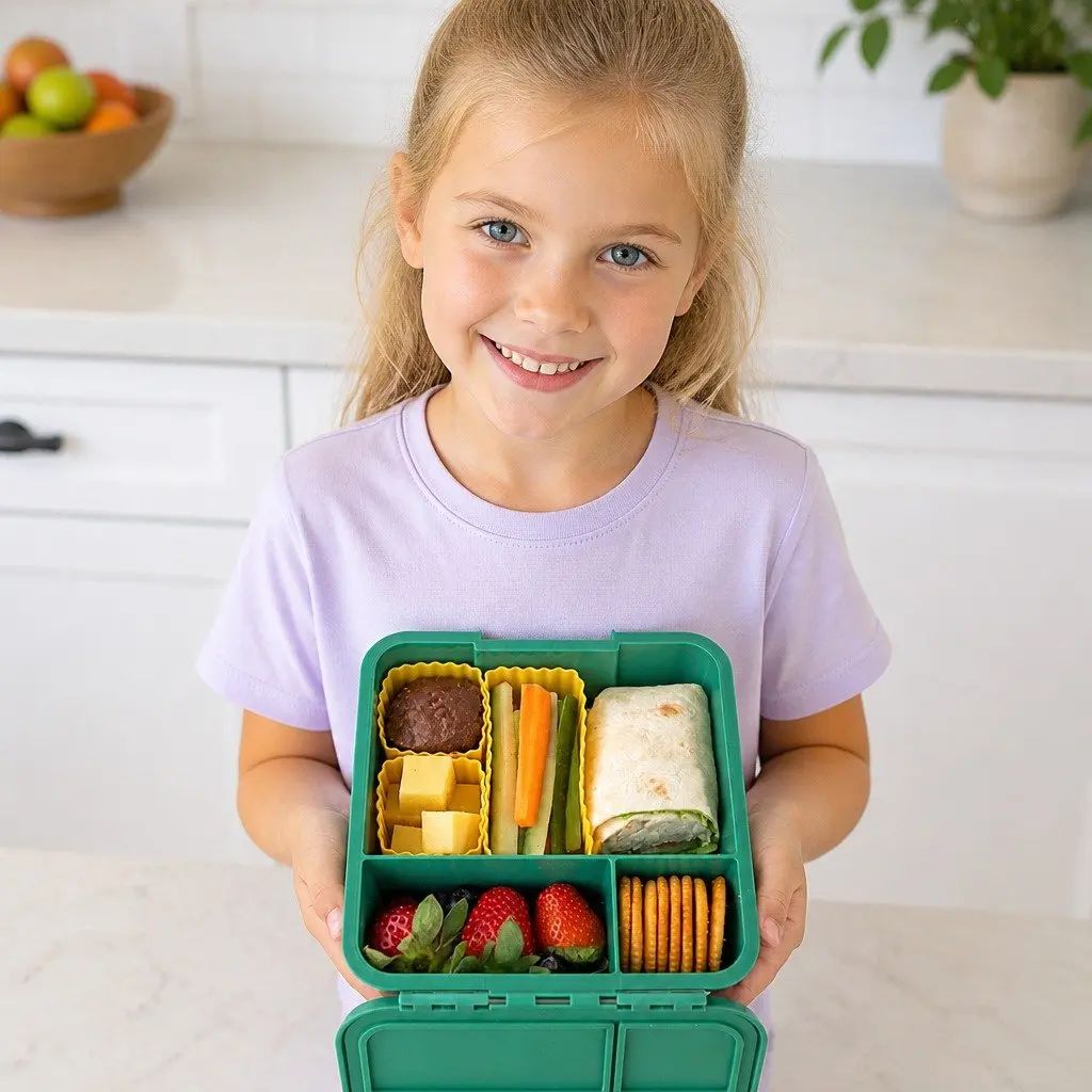 Bento Lunch Box Leakproof Three Compartments 980ml
