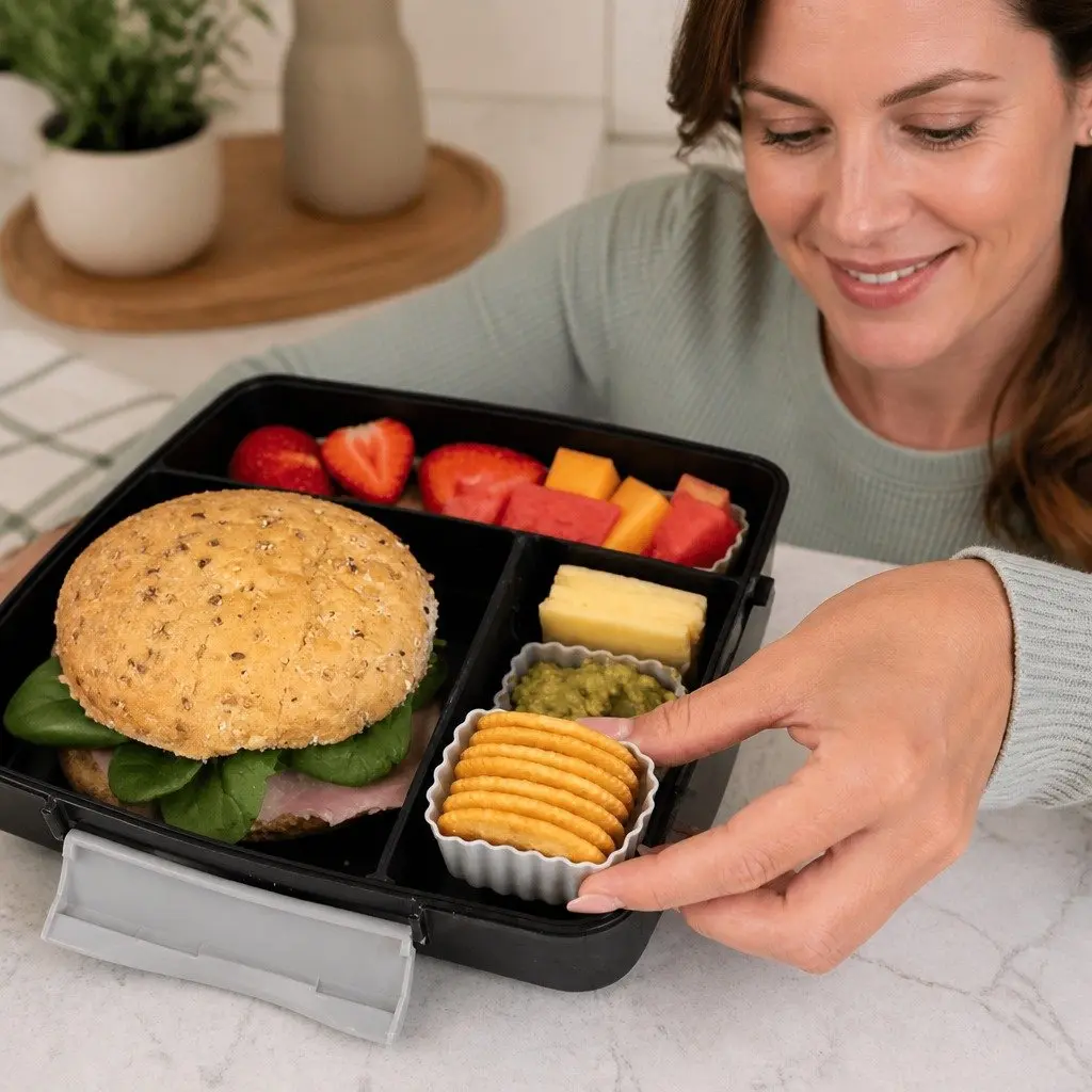 Kids Lunch Box Bento Cups Silicone Apple Set 3 Pieces