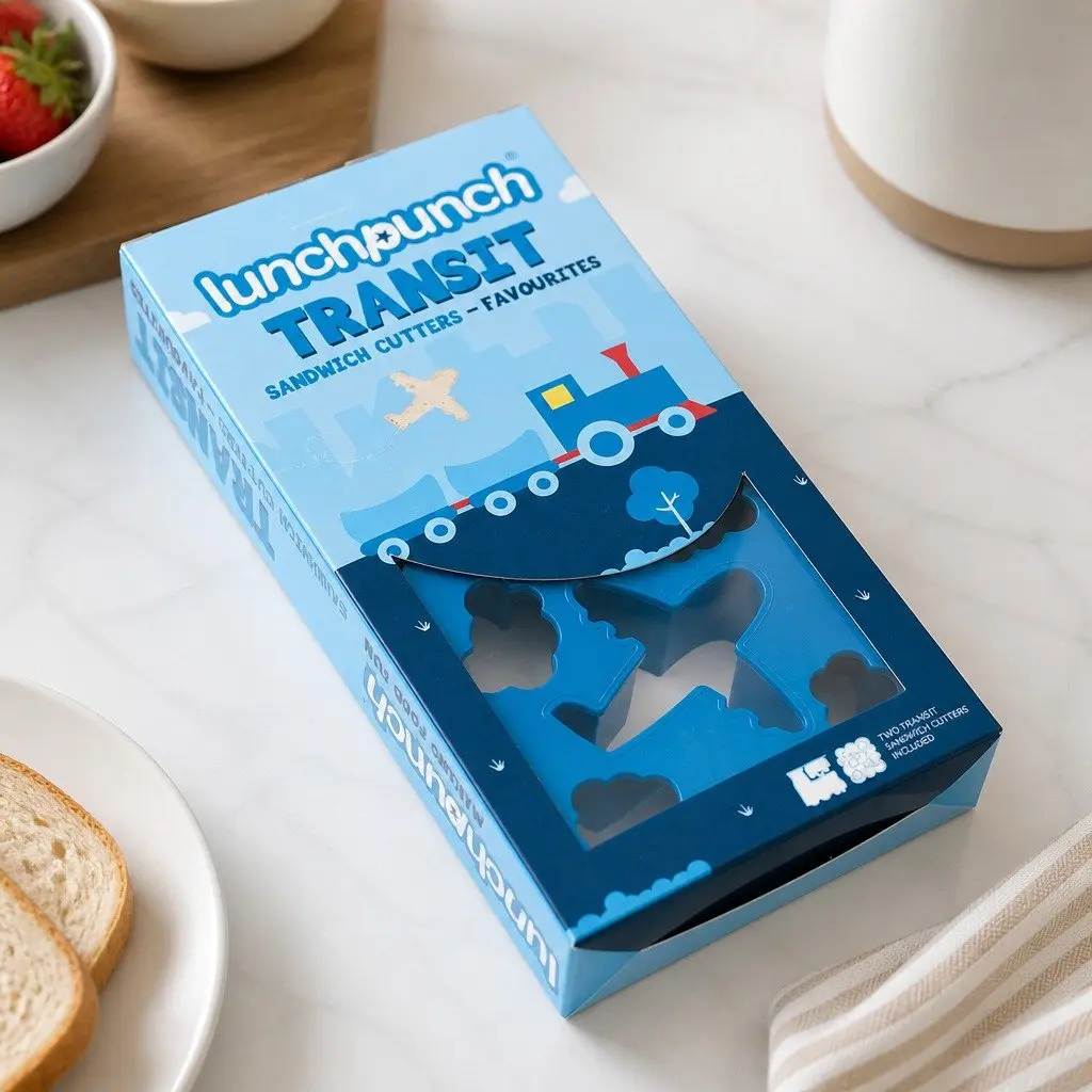 Sandwich Cutters Aeroplane Train Set Kids Lunch Box 2 Piece