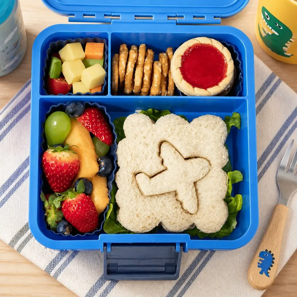 Sandwich Cutters Aeroplane Train Set Kids Lunch Box 2 Piece