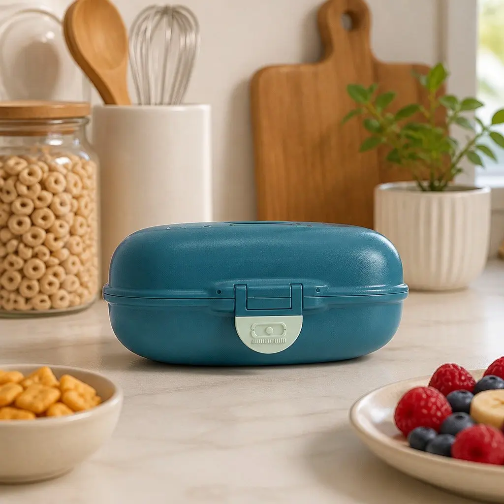 Snack Lunch Box Compact Portable Food Container for Kids Cosmic Blue