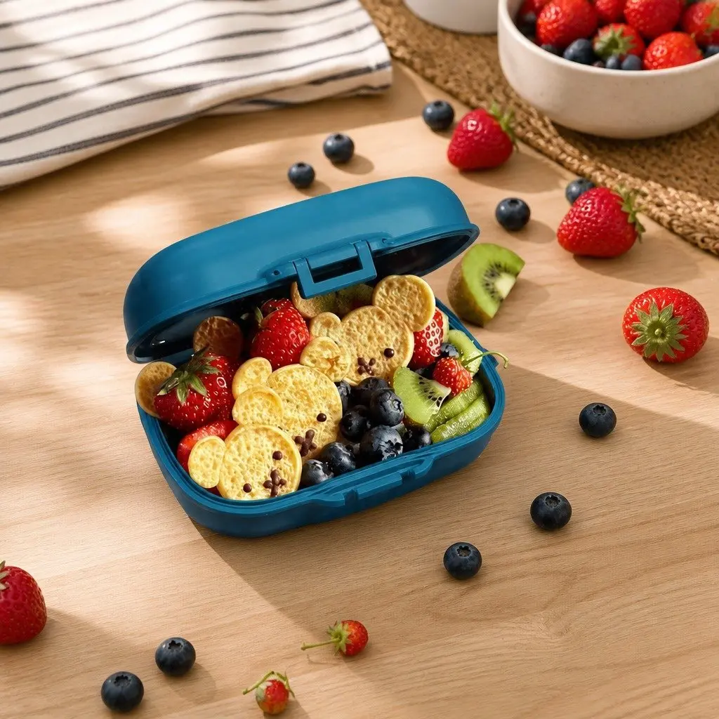 Snack Lunch Box Compact Portable Food Container for Kids Cosmic Blue