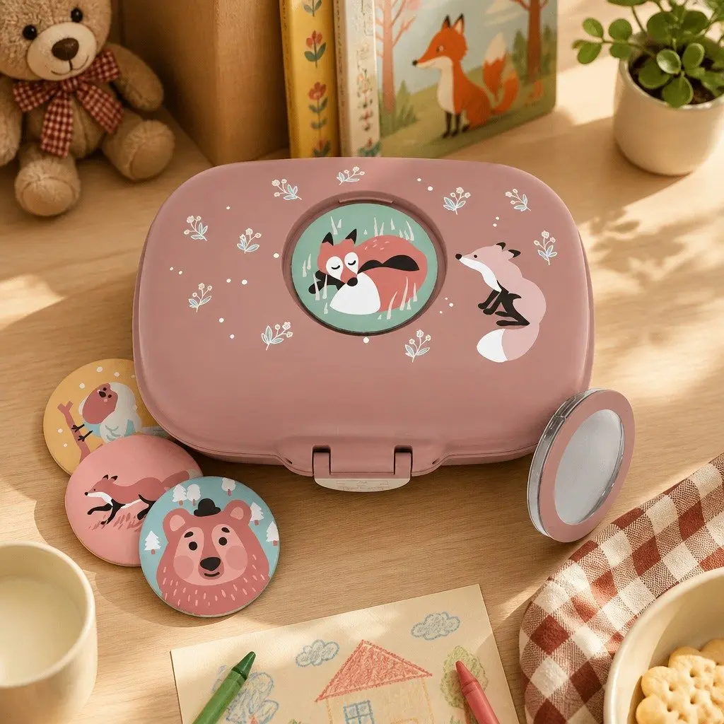 Kids Snack Lunch Box Compact Portable Airtight Food Container 14.8 x 7 x 11.4 cm