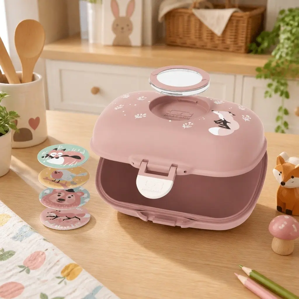 Kids Snack Lunch Box Compact Portable Airtight Food Container 14.8 x 7 x 11.4 cm