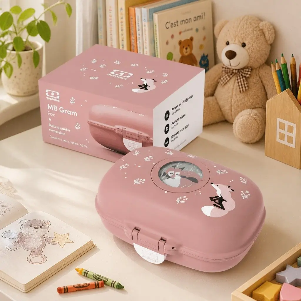 Kids Snack Lunch Box Compact Portable Airtight Food Container 14.8 x 7 x 11.4 cm