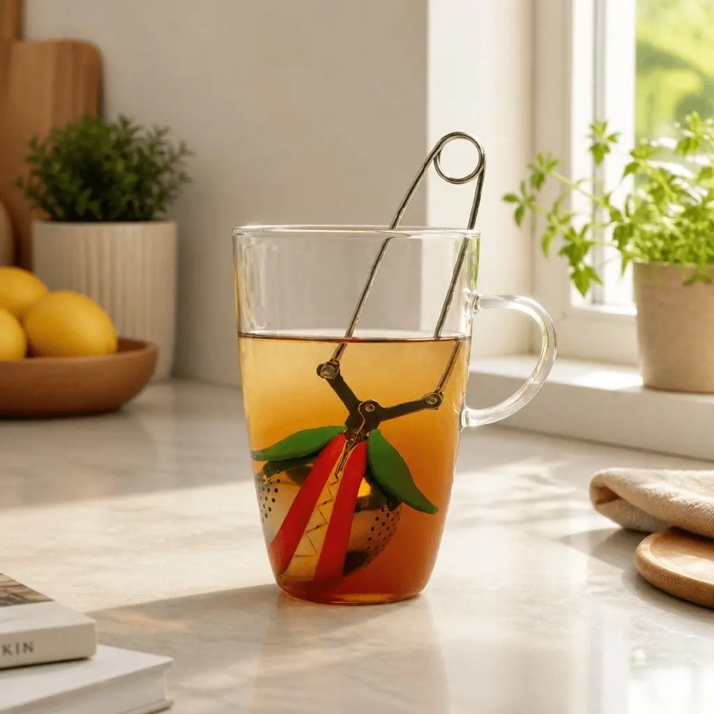 Tea Infuser Silicone Stainless Steel Brewing Strainer Tea Trap Leaf Filter