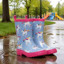 Kids Waterproof Rain Boots Slip-Resistant Rubber Matte Girls Boys Rainy Day