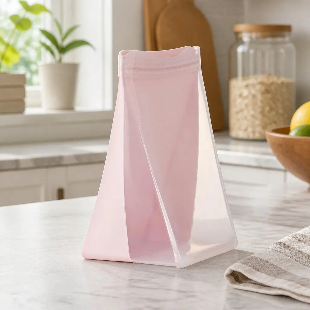 Reusable Silicone Food Storage Bag 1L Stand Up Design Microwave Dishwasher Safe
