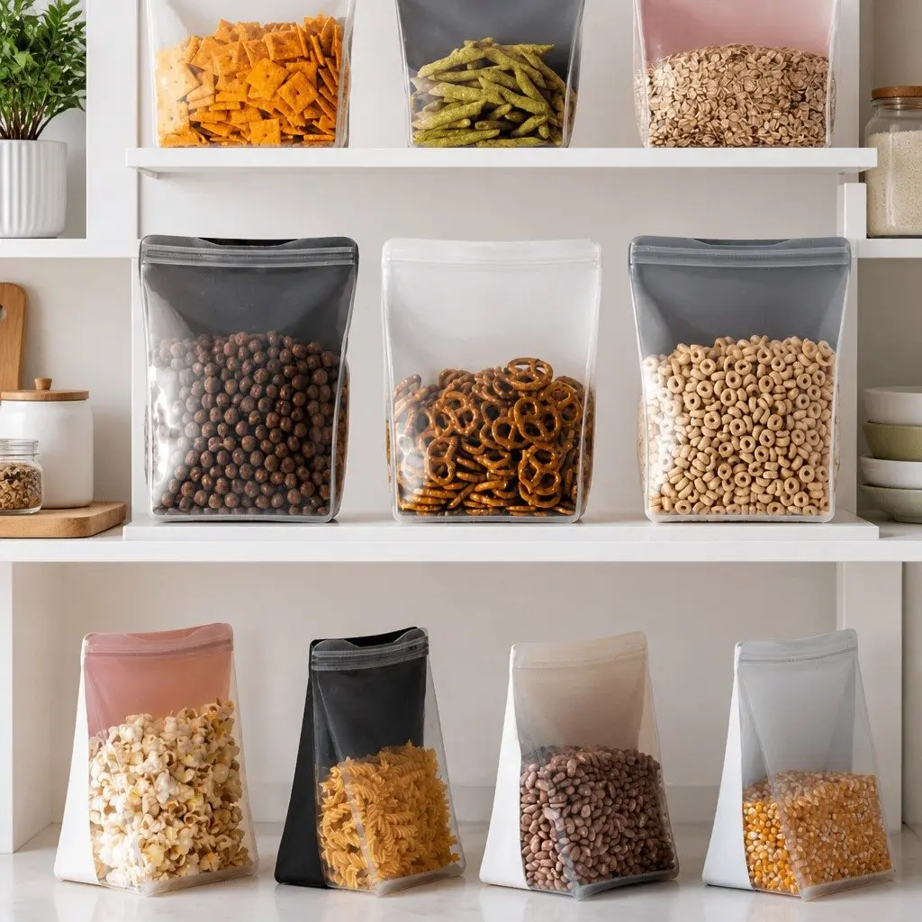Reusable Silicone Food Storage Bag 1L Stand Up Design Microwave Dishwasher Safe