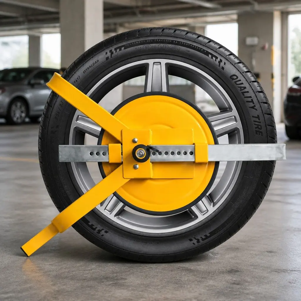 Wheel Lock Clamp Anti-Theft Security Device for Vehicles 13 to 15 Inch Yellow