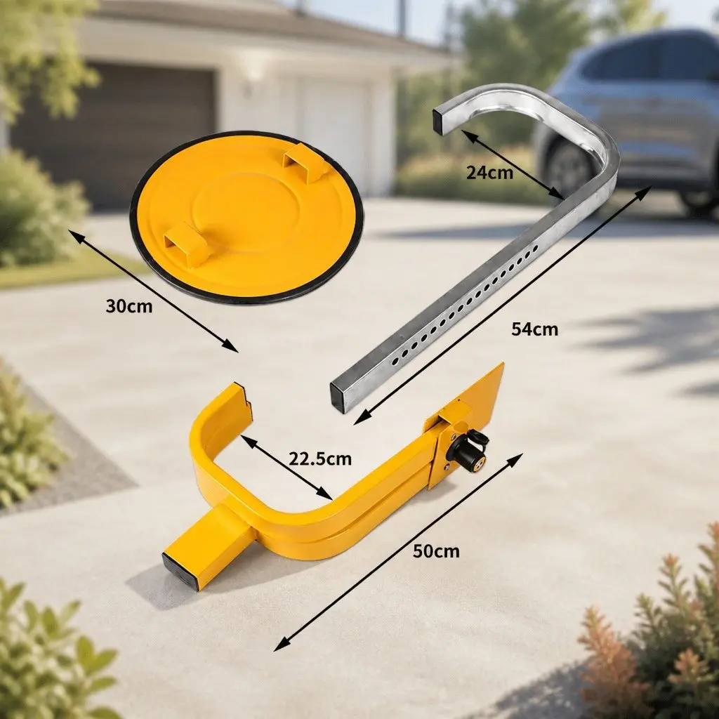 Wheel Lock Clamp Anti-Theft Security Device for Vehicles 13 to 15 Inch Yellow