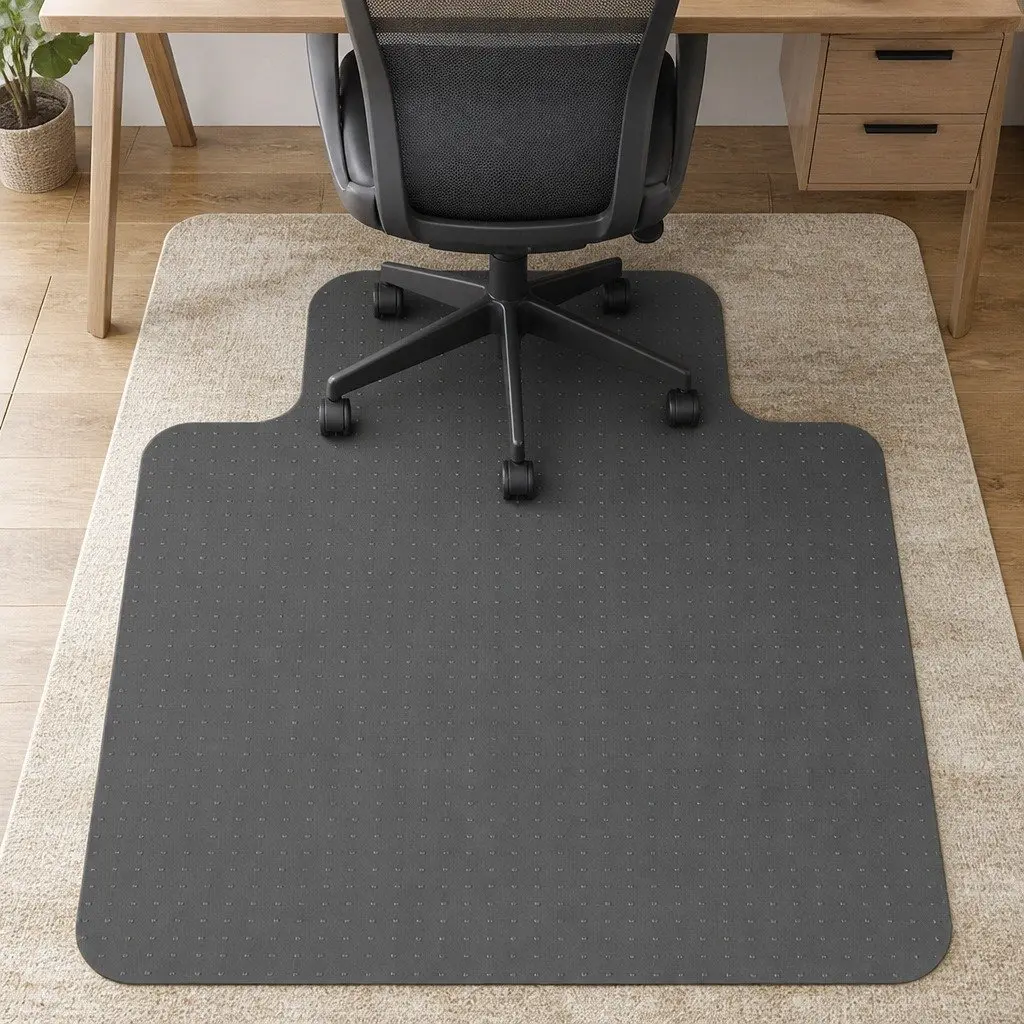 Chair Mat PVC Carpet Protector 120cm x 90cm Clear or Black for Home Office Desk Rolling Caster