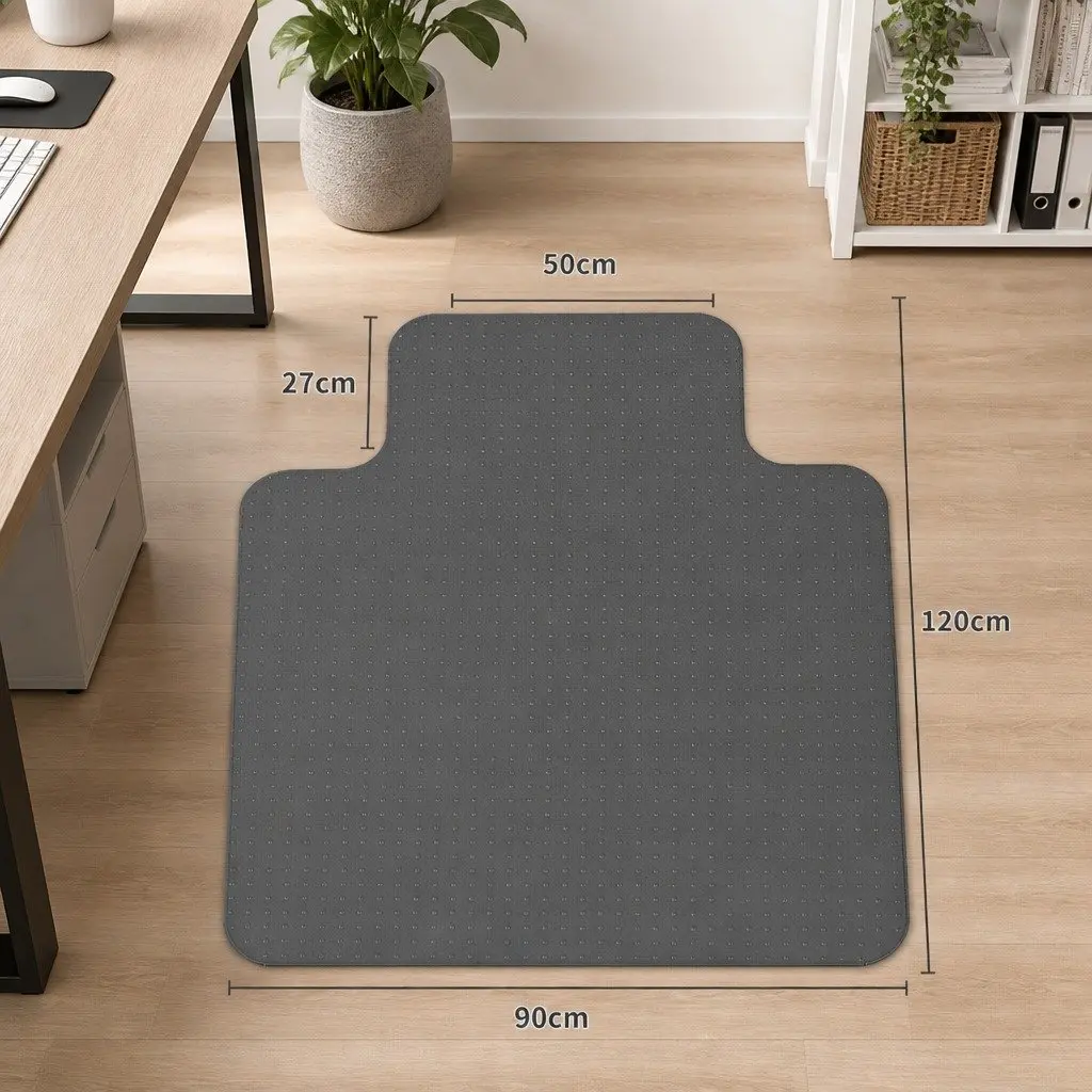 Chair Mat PVC Carpet Protector 120cm x 90cm Clear or Black for Home Office Desk Rolling Caster