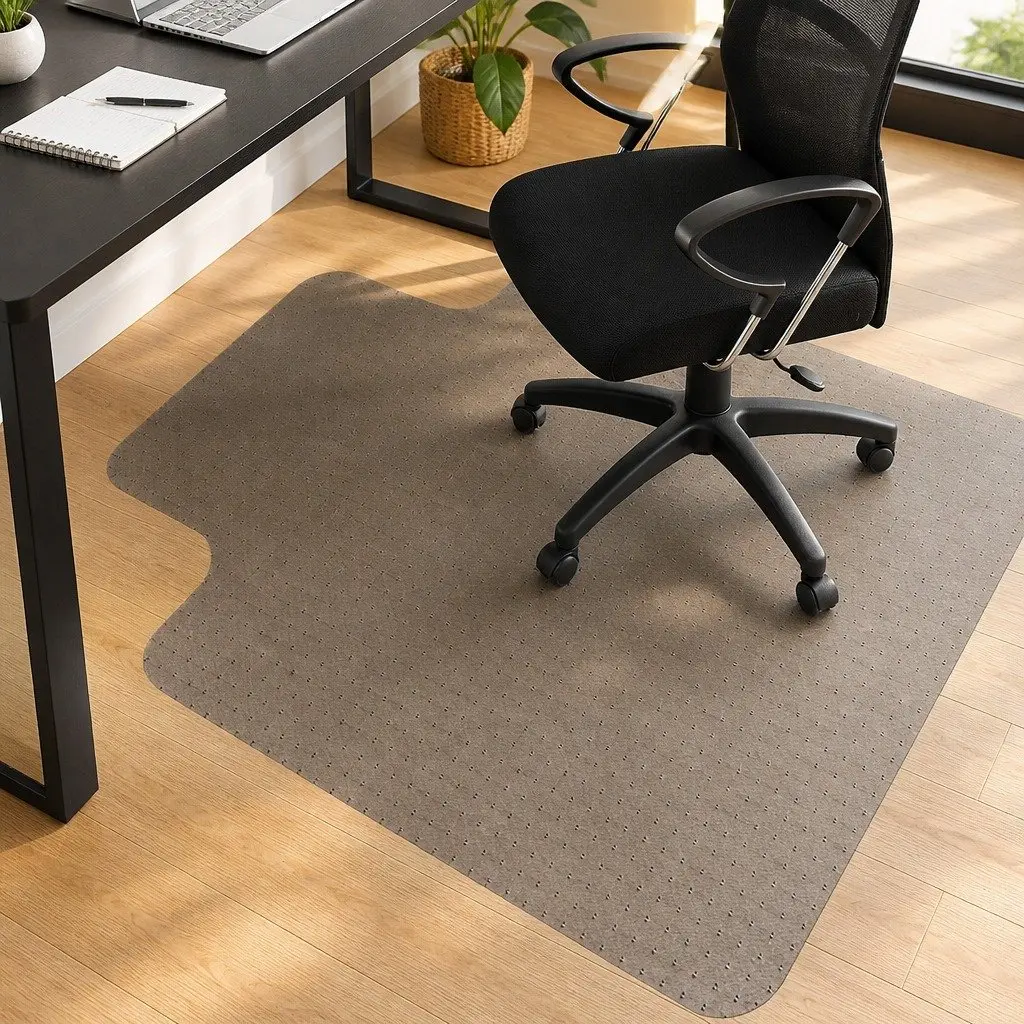 Chair Mat PVC Carpet Protector 120cm x 90cm Clear or Black for Home Office Desk Rolling Caster