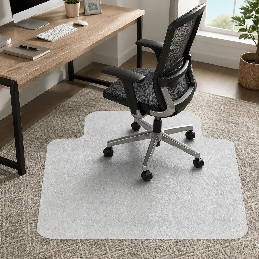 Chair Mat Carpet Protector Clear Black 120x90cm