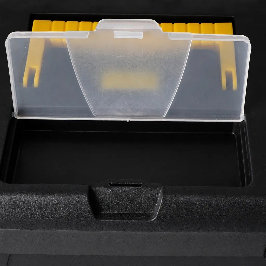 Tool Box Set Portable Heavy Duty 3 Piece Organizer with Multiple Compartments and Removable Tray