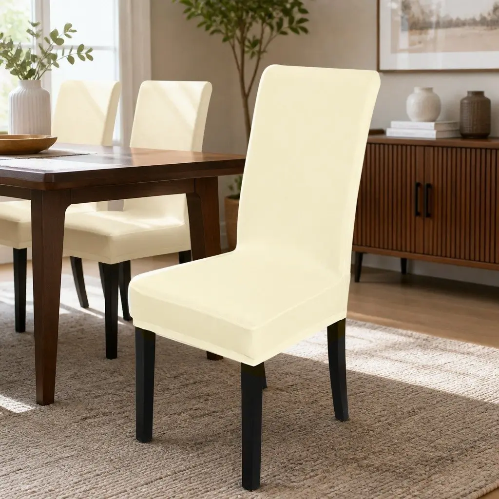 Stretch Elastic Chair Covers Washable 4 Piece Dining Room Seat Protector