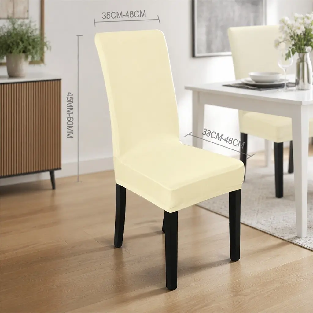 Stretch Elastic Chair Covers Washable 4 Piece Dining Room Seat Protector