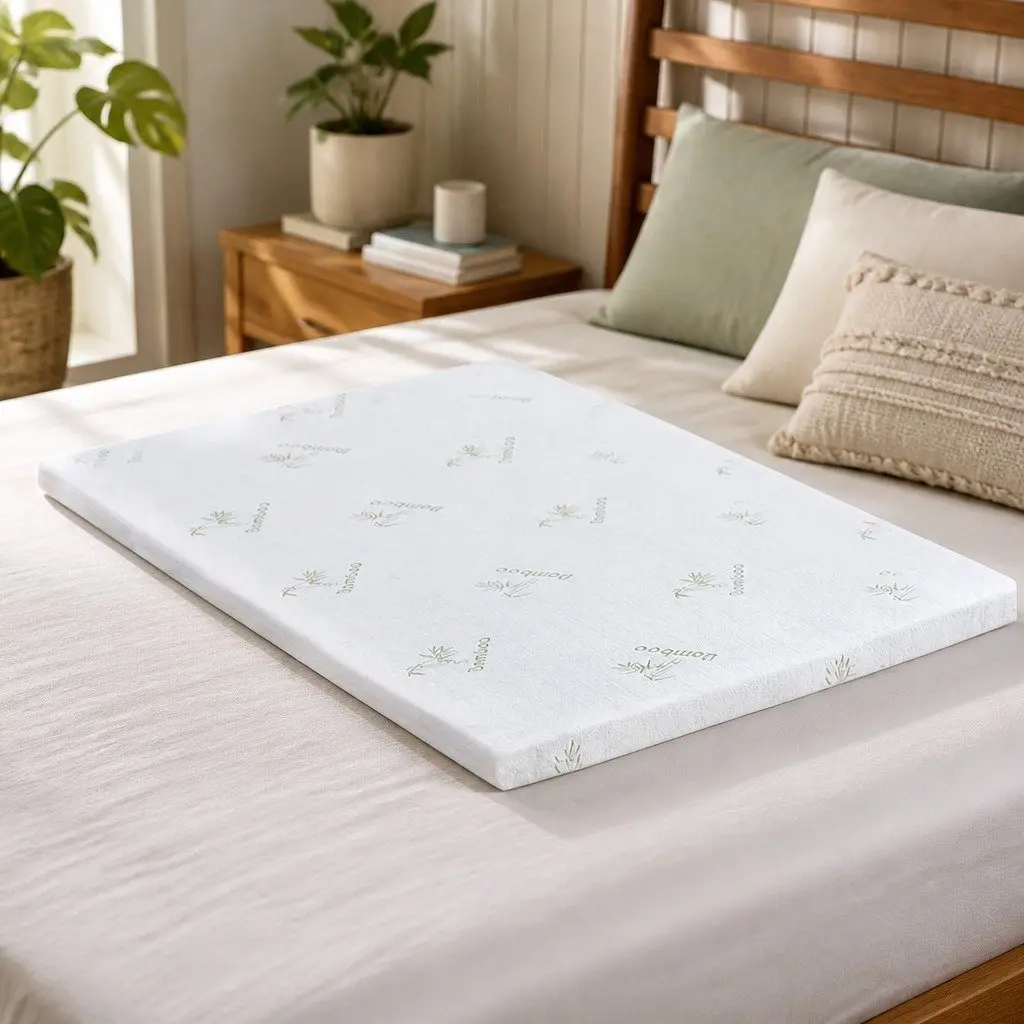 Memory Foam Mattress Topper Cool Gel Infused Double Bed 5cm Thickness Bamboo