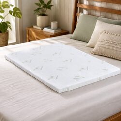Memory Foam Mattress Topper Double Bed Cool Gel Infused 5cm Thickness Bamboo