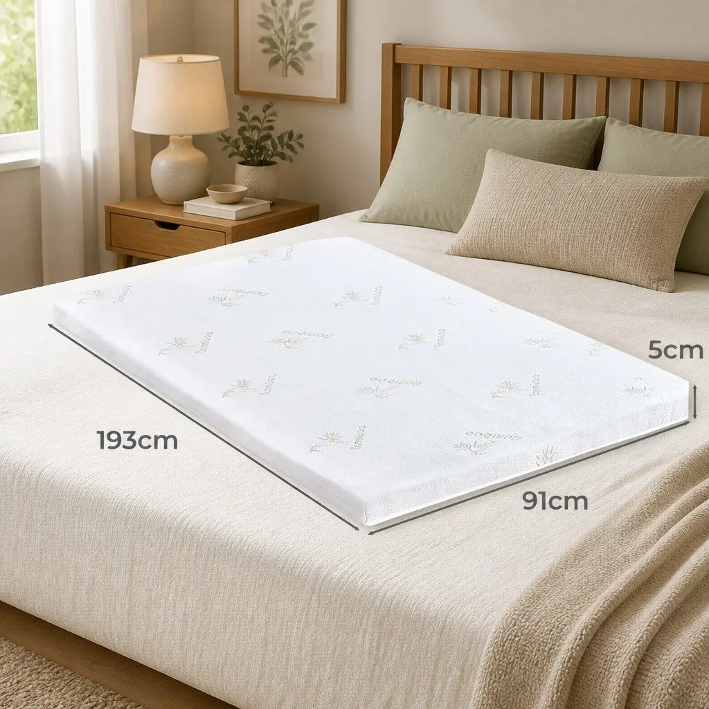 Memory Foam Mattress Topper Cool Gel 5cm Single Bed Cooling Pad
