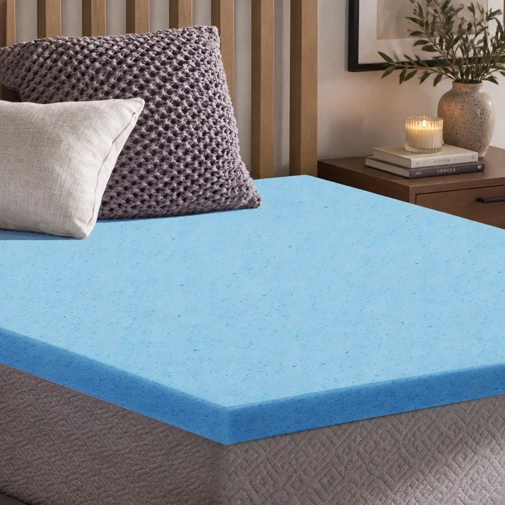 Memory Foam Mattress Topper Cool Gel 5cm Single Bed Cooling Pad