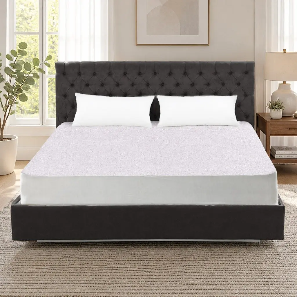 Mattress Protector Waterproof Terry Cotton Fitted Dust Mite Barrier 35cm Depth