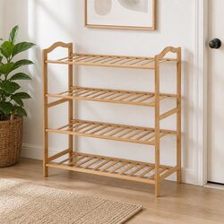 Your Friendly Bamboo Shoe Rack - 80cm Wide and 4 Tiers