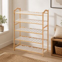 Friendly Bamboo Shoe Rack 5 Tier for Your Footwear