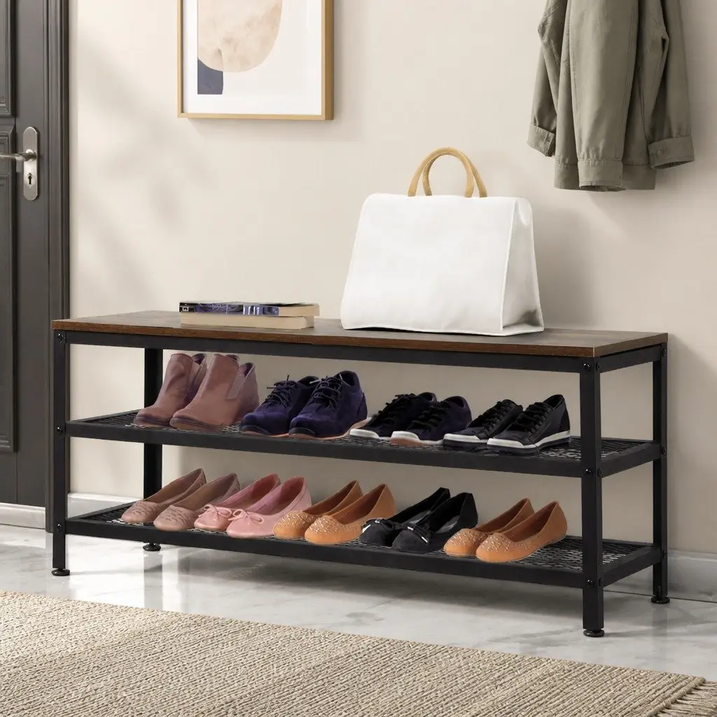 3-Tier Shoe Rack Bench for Easy Access
